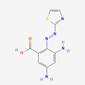 molecular formula C10H9N5O2S B14345739 3,5-Diamino-2-[(E)-(1,3-thiazol-2-yl)diazenyl]benzoic acid CAS No. 102965-94-6