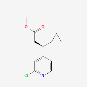 molecular formula C12H14ClNO2 B1434574 Methyl (3S)-3-(2-chloropyridin-4-yl)-3-cyclopropylpropanoate CAS No. 1788058-39-8