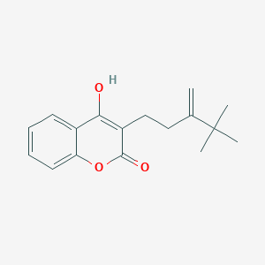 molecular formula C17H20O3 B14345773 3-(4,4-Dimethyl-3-methylidenepentyl)-4-hydroxy-2H-1-benzopyran-2-one CAS No. 104416-41-3