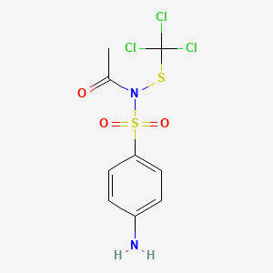 molecular formula C9H9Cl3N2O3S2 B14345795 Acetamide, N-sulfanilyl-N-((trichloromethyl)thio)- CAS No. 99055-22-8