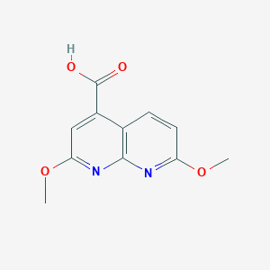 molecular formula C11H10N2O4 B1434581 2,7-Dimethoxy-1,8-naphthyridine-4-carboxylic acid CAS No. 1820666-07-6