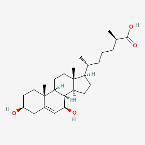 molecular formula C27H44O4 B1434587 (2R,6R)-6-[(3S,7R,8S,9S,10R,13R,14S,17R)-3,7-Dihydroxy-10,13-dimethyl-2,3,4,7,8,9,11,12,14,15,16,17-dodecahydro-1H-cyclopenta[a]phenanthren-17-yl]-2-methylheptanoic acid CAS No. 1246298-66-7
