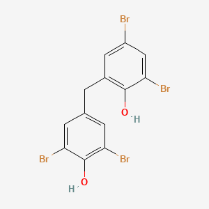 molecular formula C13H8Br4O2 B14345888 2,4-Dibromo-6-[(3,5-dibromo-4-hydroxyphenyl)methyl]phenol CAS No. 91261-00-6