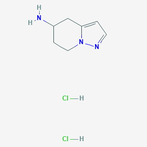 molecular formula C7H13Cl2N3 B1434592 4,5,6,7-Tetrahydropyrazolo[1,5-a]pyridin-5-amine dihydrochloride CAS No. 2034157-32-7