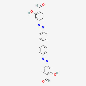 molecular formula C26H18N4O4 B14345926 4,4'-{[1,1'-Biphenyl]-4,4'-diylbis[(E)diazene-2,1-diyl]}bis(2-hydroxybenzaldehyde) CAS No. 93050-04-5