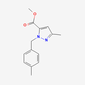 molecular formula C14H16N2O2 B1434596 Methyl 1-(4-methylbenzyl)-3-methyl-1H-pyrazole-5-carboxylate CAS No. 1202030-39-4