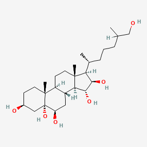 molecular formula C27H48O6 B14345976 Cholestane-3,5,6,15,16,26-hexol, (3beta,5alpha,6beta,15alpha,16beta)- CAS No. 93368-83-3