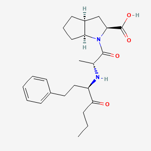 molecular formula C24H34N2O4 B1434602 1-(N-[2-Oxo-1-(2-phenylethyl)pentyl]-d-alanyl)octahydrocyclopenta[b]pyrrole-2-carboxylic acid CAS No. 2173052-68-9