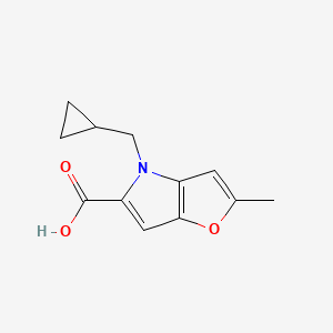 molecular formula C12H13NO3 B1434604 4-(cyclopropylmethyl)-2-methyl-4H-furo[3,2-b]pyrrole-5-carboxylic acid CAS No. 1708428-03-8