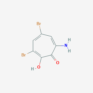 molecular formula C7H5Br2NO2 B14346061 7-Amino-3,5-dibromo-2-hydroxycyclohepta-2,4,6-trien-1-one CAS No. 98556-19-5