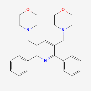 molecular formula C27H31N3O2 B14346145 4,4'-[(2,6-Diphenylpyridine-3,5-diyl)bis(methylene)]bis(morpholine) CAS No. 90816-17-4