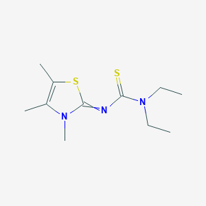 molecular formula C11H19N3S2 B14346157 N,N-Diethyl-N'-(3,4,5-trimethyl-1,3-thiazol-2(3H)-ylidene)thiourea CAS No. 92891-35-5