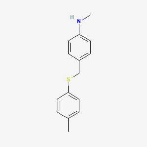 molecular formula C15H17NS B14346166 N-methyl-4-[(4-methylphenyl)sulfanylmethyl]aniline CAS No. 92547-69-8