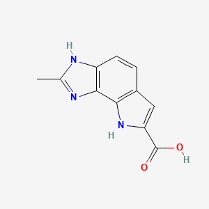 molecular formula C11H9N3O2 B14346173 2-Methyl-3,8-dihydroimidazo[4,5-g]indole-7-carboxylic acid CAS No. 90626-41-8