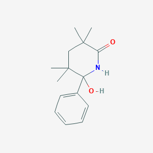 molecular formula C15H21NO2 B14346199 6-Hydroxy-3,3,5,5-tetramethyl-6-phenylpiperidin-2-one CAS No. 97118-96-2