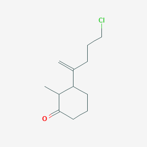 molecular formula C12H19ClO B14346243 3-(5-Chloropent-1-en-2-yl)-2-methylcyclohexan-1-one CAS No. 92490-57-8