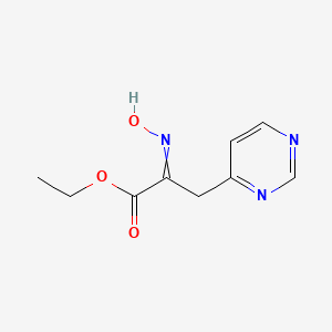 molecular formula C9H11N3O3 B14346324 Ethyl 2-hydroxyimino-3-pyrimidin-4-ylpropanoate CAS No. 90559-55-0