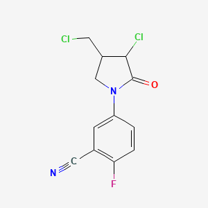 5-[3-Chloro-4-(chloromethyl)-2-oxopyrrolidin-1-yl]-2-fluorobenzonitrile