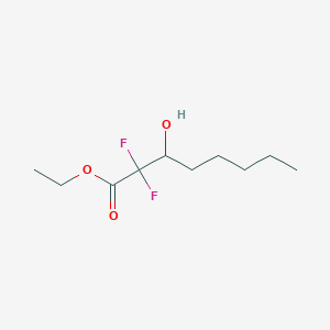 molecular formula C10H18F2O3 B14346363 Octanoic acid, 2,2-difluoro-3-hydroxy-, ethyl ester CAS No. 92207-62-0