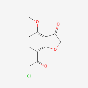 molecular formula C11H9ClO4 B1434637 7-(2-氯乙酰基)-4-甲氧基-2,3-二氢-1-苯并呋喃-3-酮 CAS No. 1803601-73-1