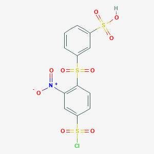 3-[4-(Chlorosulfonyl)-2-nitrobenzene-1-sulfonyl]benzene-1-sulfonic acid