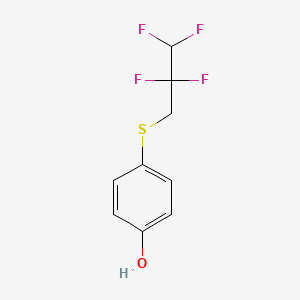 molecular formula C9H8F4OS B14346475 4-[(2,2,3,3-Tetrafluoropropyl)sulfanyl]phenol CAS No. 90314-94-6