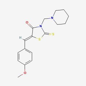 (5Z)-5-(4-methoxybenzylidene)-3-(piperidin-1-ylmethyl)-2-thioxo-1,3-thiazolidin-4-one