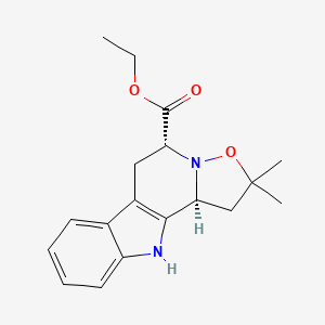 molecular formula C18H22N2O3 B14346481 ethyl (2S,7R)-4,4-dimethyl-5-oxa-6,16-diazatetracyclo[7.7.0.02,6.010,15]hexadeca-1(9),10,12,14-tetraene-7-carboxylate CAS No. 99708-07-3