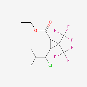 Ethyl 3-(1-chloro-2-methyl-propyl)-2,2-bis(trifluoromethyl)cyclopropane-1-carboxylate