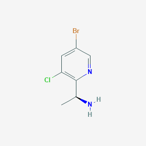 molecular formula C7H8BrClN2 B1434658 (S)-1-(5-Bromo-3-chloro-2-pyridyl)ethanamine CAS No. 793695-16-6