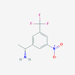 molecular formula C9H9F3N2O2 B1434662 (1R)-1-[3-nitro-5-(trifluoromethyl)phenyl]ethylamine CAS No. 1213678-78-4