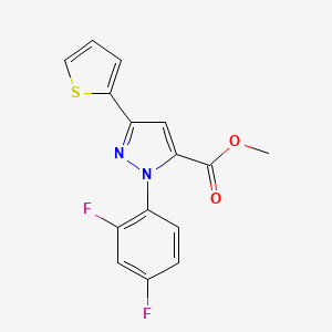 molecular formula C15H10F2N2O2S B1434666 Methyl 1-(2,4-difluorophenyl)-3-(thiophen-2-yl)-1H-pyrazole-5-carboxylate CAS No. 1202028-96-3