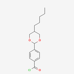 molecular formula C16H21ClO3 B14346662 4-(5-Pentyl-1,3-dioxan-2-YL)benzoyl chloride CAS No. 92892-62-1