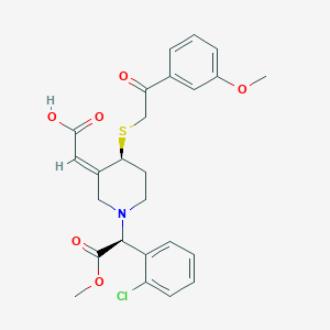 molecular formula C25H26ClNO6S B1434668 [(Z)-1-[(S)-(2-Chlorophenyl)(methoxycarbonyl)methyl]-4beta-[2-(3-methoxyphenyl)-2-oxoethylthio]piperidine-3-ylidene]acetic acid CAS No. 1430373-12-8