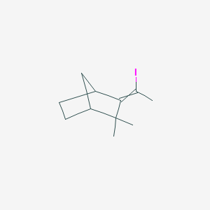 molecular formula C11H17I B14346706 3-(1-Iodoethylidene)-2,2-dimethylbicyclo[2.2.1]heptane CAS No. 92214-46-5