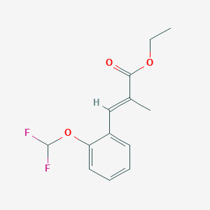 molecular formula C13H14F2O3 B1434671 3-[2-(二氟甲氧基)苯基]-2-甲基丙-2-烯酸乙酯 CAS No. 1807885-23-9