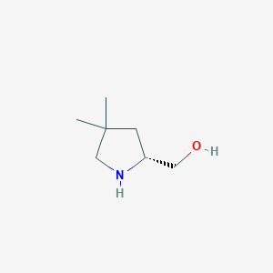 molecular formula C7H15NO B1434672 (R)-(4,4-Dimethylpyrrolidin-2-yl)methanol CAS No. 1610034-33-7