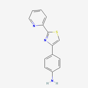 molecular formula C14H11N3S B14346749 4-[2-(Pyridin-2-yl)-1,3-thiazol-4-yl]aniline CAS No. 93052-35-8