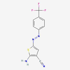 2-Imino-5-{2-[4-(trifluoromethyl)phenyl]hydrazinylidene}-2,5-dihydrothiophene-3-carbonitrile