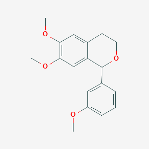 molecular formula C18H20O4 B14346792 6,7-Dimethoxy-1-(3-methoxyphenyl)-3,4-dihydro-1H-2-benzopyran CAS No. 92774-37-3