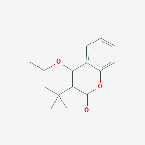 molecular formula C15H14O3 B14346798 2,4,4-Trimethyl-4H,5H-pyrano[3,2-c][1]benzopyran-5-one CAS No. 90330-91-9