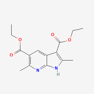 molecular formula C15H18N2O4 B14346844 1H-Pyrrolo[2,3-b]pyridine-3,5-dicarboxylic acid, 2,6-dimethyl-, 3,5-diethyl ester 