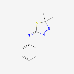 Benzenamine, N-(5,5-dimethyl-1,3,4-thiadiazol-2(5H)-ylidene)-, (Z)-