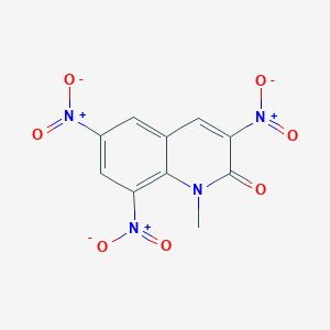 molecular formula C10H6N4O7 B14346966 2(1H)-Quinolinone, 1-methyl-3,6,8-trinitro- CAS No. 98993-72-7