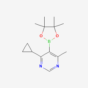 molecular formula C14H21BN2O2 B1434700 4-环丙基-6-甲基-5-(4,4,5,5-四甲基-1,3,2-二恶杂硼环兰-2-基)嘧啶 CAS No. 1817776-39-8