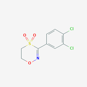 molecular formula C9H7Cl2NO3S B14347009 3-(3,4-Dichlorophenyl)-5,6-dihydro-4H-1,4lambda~6~,2-oxathiazine-4,4-dione CAS No. 90853-80-8