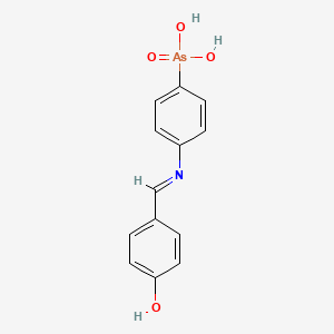 molecular formula C13H12AsNO4 B14347048 (4-{[(4-Oxocyclohexa-2,5-dien-1-ylidene)methyl]amino}phenyl)arsonic acid CAS No. 91461-38-0