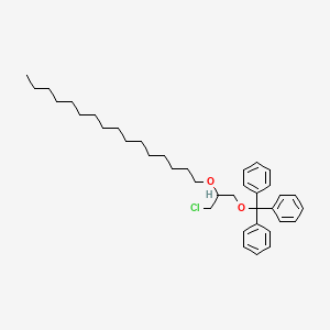 molecular formula C38H53ClO2 B14347121 1,1',1''-{[3-Chloro-2-(hexadecyloxy)propoxy]methanetriyl}tribenzene CAS No. 92487-99-5