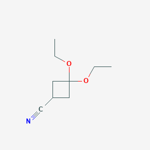 molecular formula C9H15NO2 B14347153 3,3-Diethoxycyclobutane-1-carbonitrile CAS No. 91790-56-6