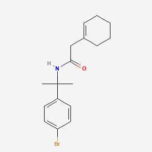 molecular formula C17H22BrNO B14347195 N-[2-(4-Bromophenyl)propan-2-yl]-2-(cyclohex-1-en-1-yl)acetamide CAS No. 90299-28-8